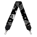 Black And White Egyptian Pattern Print Bag Strap