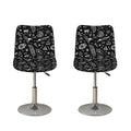 Black And White Egyptian Pattern Print Bar Stool Covers