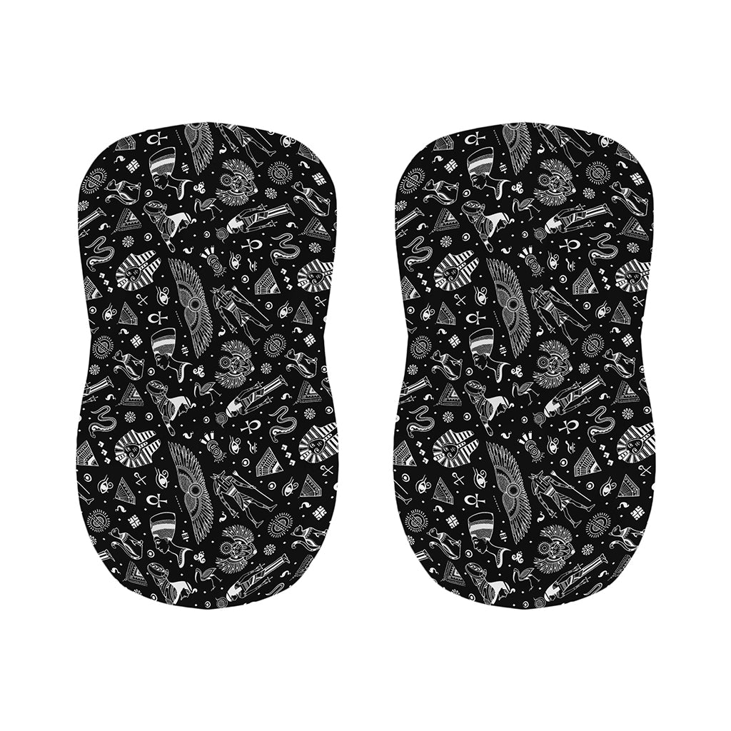 Black And White Egyptian Pattern Print Bar Stool Covers