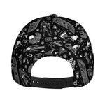 Black And White Egyptian Pattern Print Baseball Cap