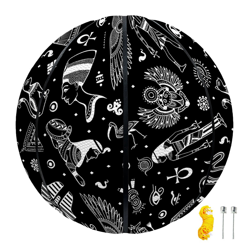 Black And White Egyptian Pattern Print Basketball