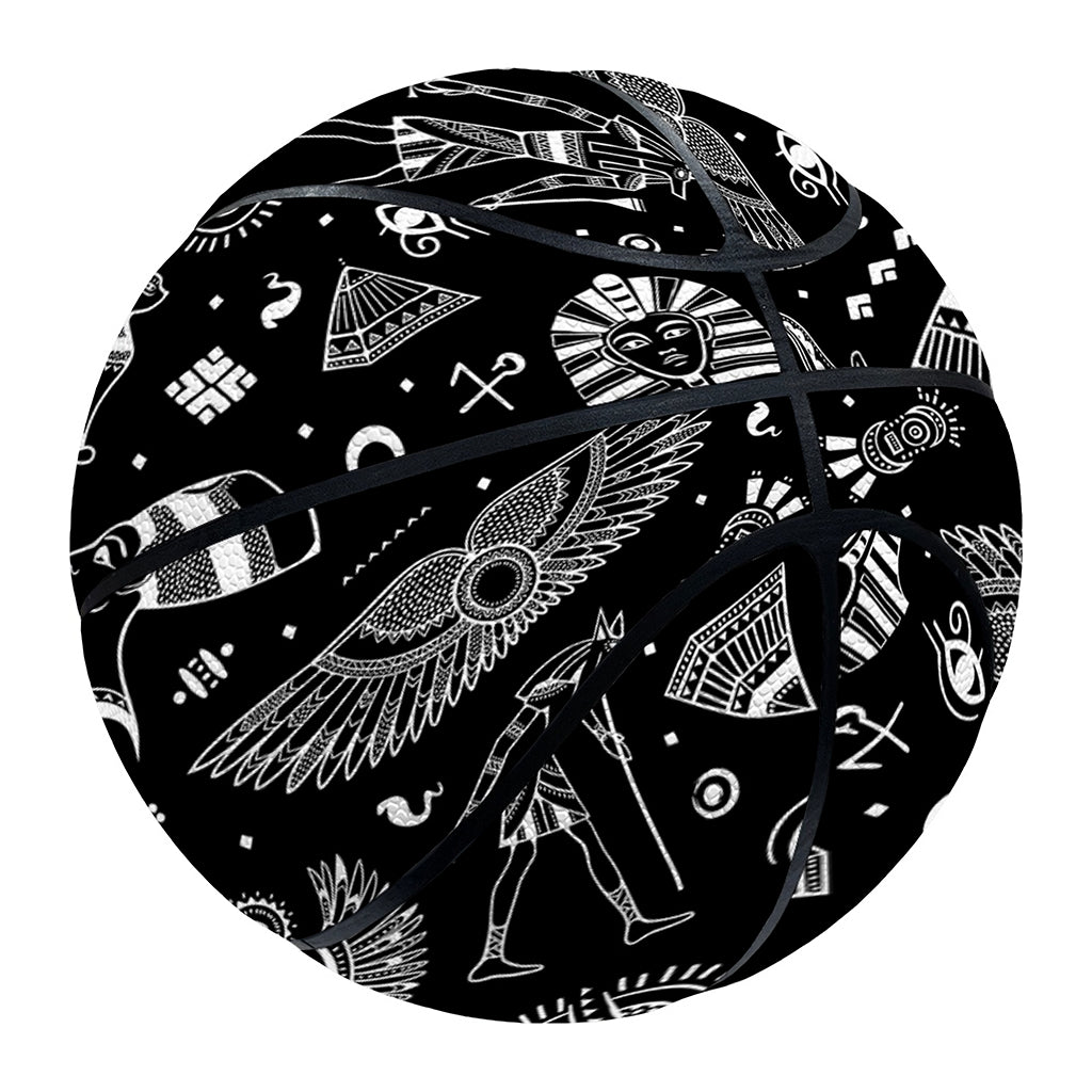 Black And White Egyptian Pattern Print Basketball