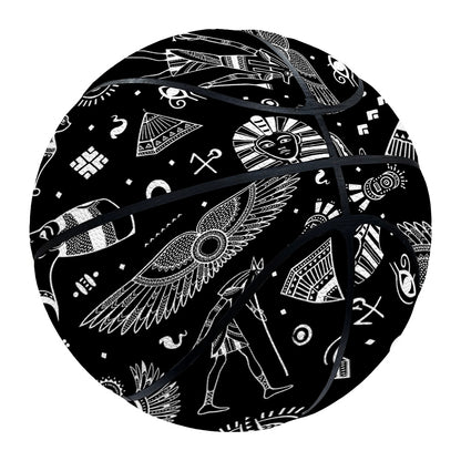 Black And White Egyptian Pattern Print Basketball