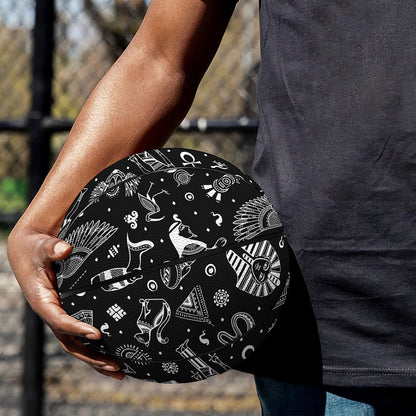 Black And White Egyptian Pattern Print Basketball