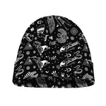Black And White Egyptian Pattern Print Beanie