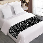 Black And White Egyptian Pattern Print Bed Runner