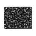 Black And White Egyptian Pattern Print Bifold Wallet