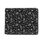 Black And White Egyptian Pattern Print Bifold Wallet