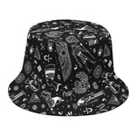 Black And White Egyptian Pattern Print Bucket Hat