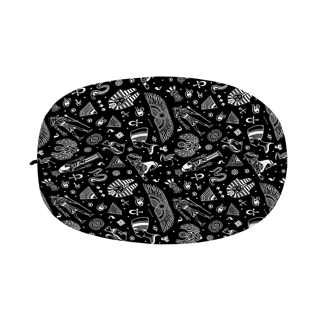 Black And White Egyptian Pattern Print Car Side Mirror Covers