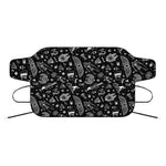 Black And White Egyptian Pattern Print Car Windshield Snow Cover