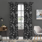 Black And White Egyptian Pattern Print Curtain