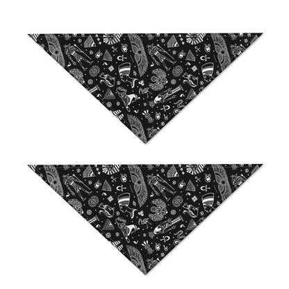 Black And White Egyptian Pattern Print Dog Bandana