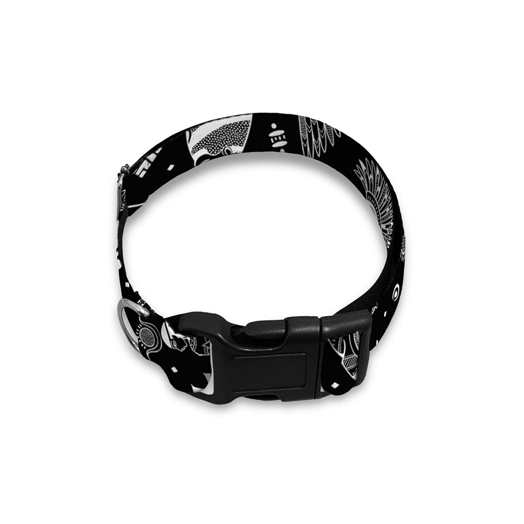 Black And White Egyptian Pattern Print Dog Collar