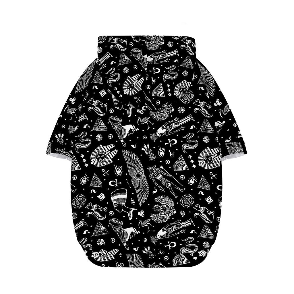 Black And White Egyptian Pattern Print Dog Zip Up Hoodie