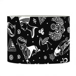 Black And White Egyptian Pattern Print Drum Lamp Shade