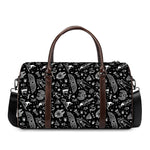 Black And White Egyptian Pattern Print Duffle Bag