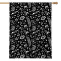 Black And White Egyptian Pattern Print House Flag