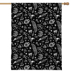 Black And White Egyptian Pattern Print House Flag