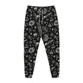 Black And White Egyptian Pattern Print Jogger Pants