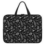 Black And White Egyptian Pattern Print Laptop Sleeve With Handle
