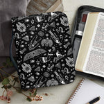 Black And White Egyptian Pattern Print Leather Bible Cover