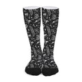 Black And White Egyptian Pattern Print Long Socks