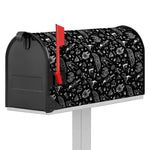 Black And White Egyptian Pattern Print Mailbox Cover