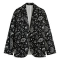 Black And White Egyptian Pattern Print Men's Blazer