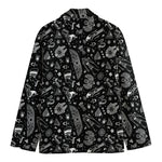 Black And White Egyptian Pattern Print Men's Blazer
