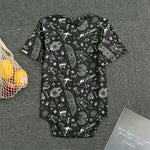 Black And White Egyptian Pattern Print Men's Bodysuit