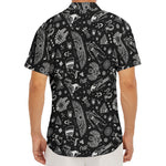 Black And White Egyptian Pattern Print Men's Deep V-Neck Shirt