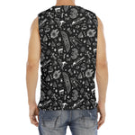 Black And White Egyptian Pattern Print Men's Fitness Tank Top