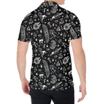 Black And White Egyptian Pattern Print Men's Shirt