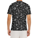 Black And White Egyptian Pattern Print Men's Short Sleeve Rash Guard
