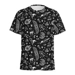 Black And White Egyptian Pattern Print Men's Sports T-Shirt