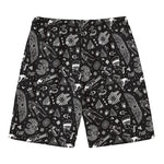 Black And White Egyptian Pattern Print Men's Swim Trunks