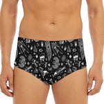 Black And White Egyptian Pattern Print Men's Triangle Swim Briefs