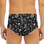 Black And White Egyptian Pattern Print Men's Triangle Swim Briefs