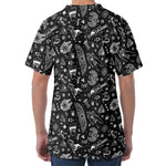 Black And White Egyptian Pattern Print Men's Velvet T-Shirt