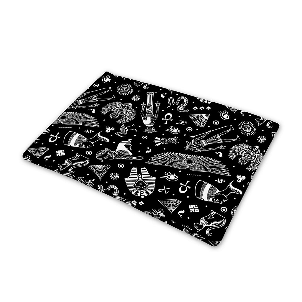 Black And White Egyptian Pattern Print Pet Cooling Mat Cover