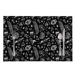 Black And White Egyptian Pattern Print Placemat