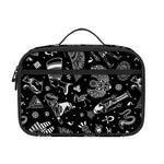 Black And White Egyptian Pattern Print Portable Lunch Bag
