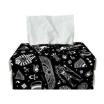 Black And White Egyptian Pattern Print Rectangle Tissue Box Cover