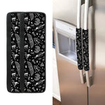 Black And White Egyptian Pattern Print Refrigerator Handle Covers
