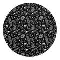 Black And White Egyptian Pattern Print Round Blanket