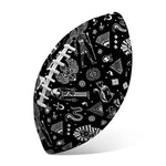 Black And White Egyptian Pattern Print Rugby Ball