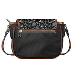 Black And White Egyptian Pattern Print Saddle Bag