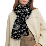 Black And White Egyptian Pattern Print Scarf