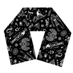 Black And White Egyptian Pattern Print Scarf